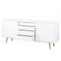 Bahut tendance blanc laqué brillant, ELMA, bois