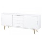 Bahut tendance blanc laqué brillant, ELMA, bois