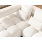 Canapé d'angle convertible en tissu bouclette blanc cassé luxe 5 places LEONI, angle gauche (vu de face)