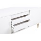 Bahut tendance blanc laqué brillant, ELMA, bois