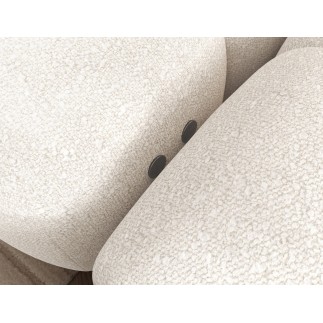 Canapé d'angle convertible en tissu bouclette blanc cassé 3-4 places LEONI