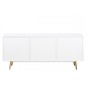 Bahut tendance blanc laqué brillant, ELMA, bois
