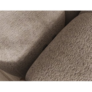 Canapé d'angle convertible en tissu bouclette beige luxe 5 places LEONI