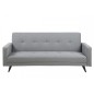 Canapé lit 3 places en tissu de qualité LEXON, gris clair