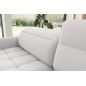 Canapé d'angle convertible en tissu bouclette blanc cassé luxe 3 places BARTOLI, angle droit (vu de face)