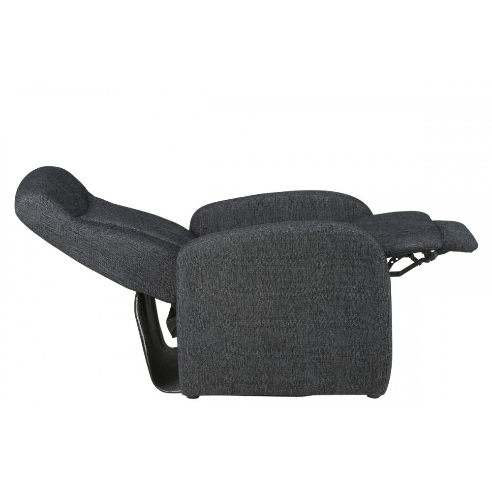 Fauteuil 1 place relaxation en tissu ARIANA, gris foncé