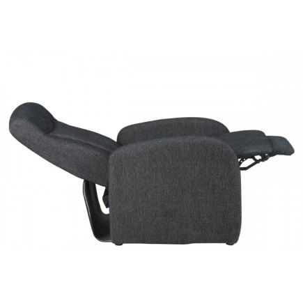 Fauteuil 1 place relaxation en tissu ARIANA, gris foncé