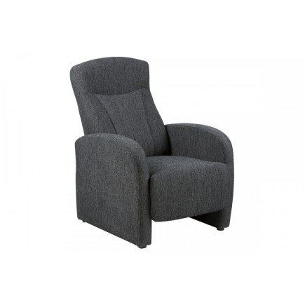 Fauteuil 1 place relaxation en tissu ARIANA, gris foncé