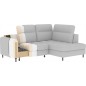 Canapé d'angle convertible en velours beige luxe 3 places BARTOLI, angle droite (vu de face)