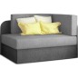 Canapé convertible 2 places moderne en tissu Gris clair / Gris foncé, coffre, ROSEN