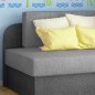 Canapé convertible 2 places moderne en tissu Gris clair / Gris foncé, coffre, ROSEN