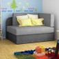 Canapé convertible 2 places moderne en tissu Gris clair / Gris foncé, coffre, ROSEN