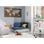 Canapé convertible 2 places moderne en tissu Bleu foncé / Gris clair, coffre, ROSEN