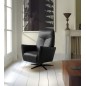 Fauteuil relax électrique en 100% tout cuir épais luxe italien, noir, CLAUDIO, 2 moteurs