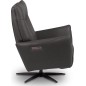Fauteuil relax électrique en 100% tout cuir épais luxe italien, couleur stone, CLAUDIO, 2 moteurs