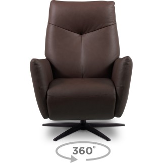 Fauteuil relax électrique en 100% tout cuir épais luxe italien