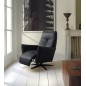 Fauteuil relax électrique en 100% tout cuir épais luxe italien, bleu, CLAUDIO, 2 moteurs