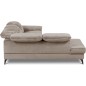 Canapé d'angle avec relax électrique tissu bouclette sensation velours, 5/6 places SINATRA, beige foncé, angle gauche