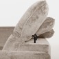 Canapé d'angle avec relax électrique tissu bouclette sensation velours, 5/6 places SINATRA, beige foncé, angle gauche