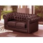 Ensemble 3+2+1, canapé 3 places et canapé 2 places et fauteuil 1 place en cuir luxe italien CHESTERFIELD, chocolat