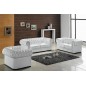 Ensemble 3+2+1, canapé 3 places et canapé 2 places et fauteuil 1 place en cuir luxe italien CHESTERFIELD, blanc