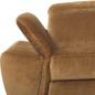 Canapé d'angle avec relax électrique tissu bouclette sensation velours, 5/6 places SINATRA, couleur miel, angle droit