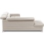 Canapé d'angle convertible en cuir italien luxe 5 places, MEMEZO, coffre, BEIGE, angle gauche