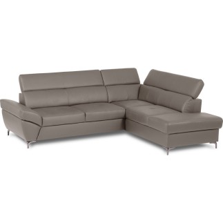 Canapé d'angle convertible en cuir italien luxe 5 places