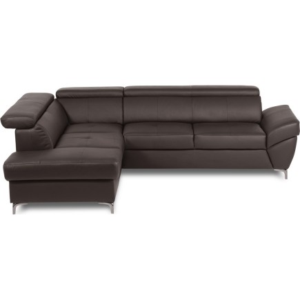 Canapé d'angle convertible en cuir italien luxe 5 places