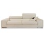 Ensemble GENEVA canapé 2 places + fauteuil 1 place en cuir luxe italien vachette, blanc