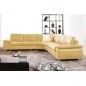 Canapé d'angle en cuir luxe italien 6 places BIARRITZ, beige