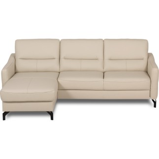 Canapé d'angle convertible en cuir italien luxe 5 places