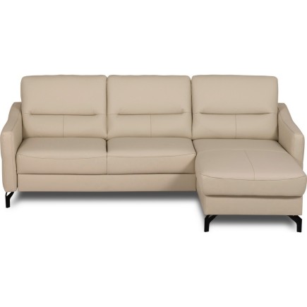 Canapé d'angle convertible en cuir italien luxe 5 places