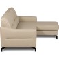 Canapé d'angle convertible en cuir italien luxe 5 places, FARINI, coffre, BEIGE, angle droit