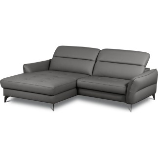 Canapé d'angle convertible en cuir italien luxe 5 places