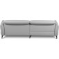 Canapé d'angle convertible en cuir italien luxe 5 places, MANZONI, coffre, gris clair, angle gauche