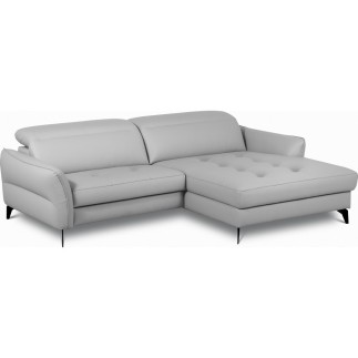 Canapé d'angle convertible en cuir italien luxe 5 places