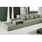 Canapé d'angle en cuir italien 6/7 places PASSION, gris clair / gris foncé, angle droit