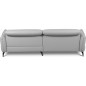 Canapé d'angle convertible en cuir italien luxe 5 places, MANZONI, coffre, gris clair, angle droit