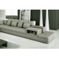 Canapé d'angle en cuir italien 6/7 places PASSION, gris clair / gris foncé, angle gauche