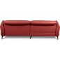 Canapé d'angle convertible en cuir italien luxe 5 places, MANZONI, coffre, rouge foncé, angle gauche