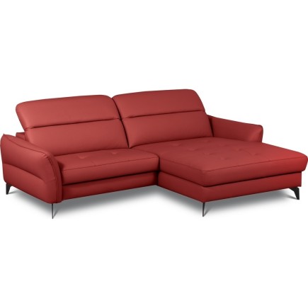 Canapé d'angle convertible en cuir italien luxe 5 places