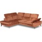 Canapé d'angle convertible en velours luxe - 5 places, SIENNA, brique, angle gauche Canapé d'angle convertible en velours luxe - 5 places, SIENNA, brique, angle gauche