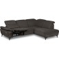 Canapé d'angle avec relax électrique en tissu Bellagio, marron foncé, angle droit