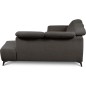 Canapé d'angle avec relax électrique en tissu Bellagio, marron foncé, angle droit