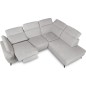 Canapé d'angle avec relax électrique en tissu Bellagio, gris, angle droit