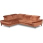 Canapé d'angle convertible en velours luxe - 5 places, SIENNA, brique, angle gauche Canapé d'angle convertible en velours luxe - 5 places, SIENNA, brique, angle gauche