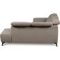 Canapé d'angle avec relax électrique en tissu Bellagio, taupe, angle droit