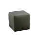 Un pouf carré en cuir, gris foncé