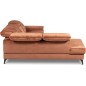 Canapé d'angle convertible en velours luxe - 5 places, SIENNA, brique, angle gauche Canapé d'angle convertible en velours luxe - 5 places, SIENNA, brique, angle gauche